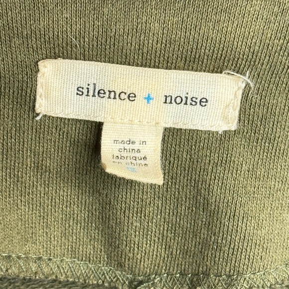 UO Silence + Noise Olive Green Moto Jacket Size Small - Picture 3 of 3